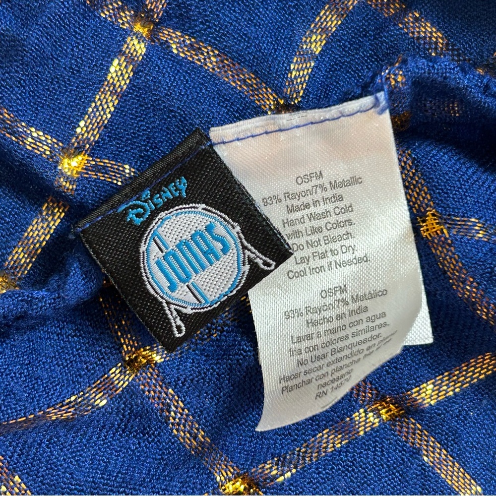 Jonas Brothers Blue and Gold Checkered Scarf - Picture 3 of 6